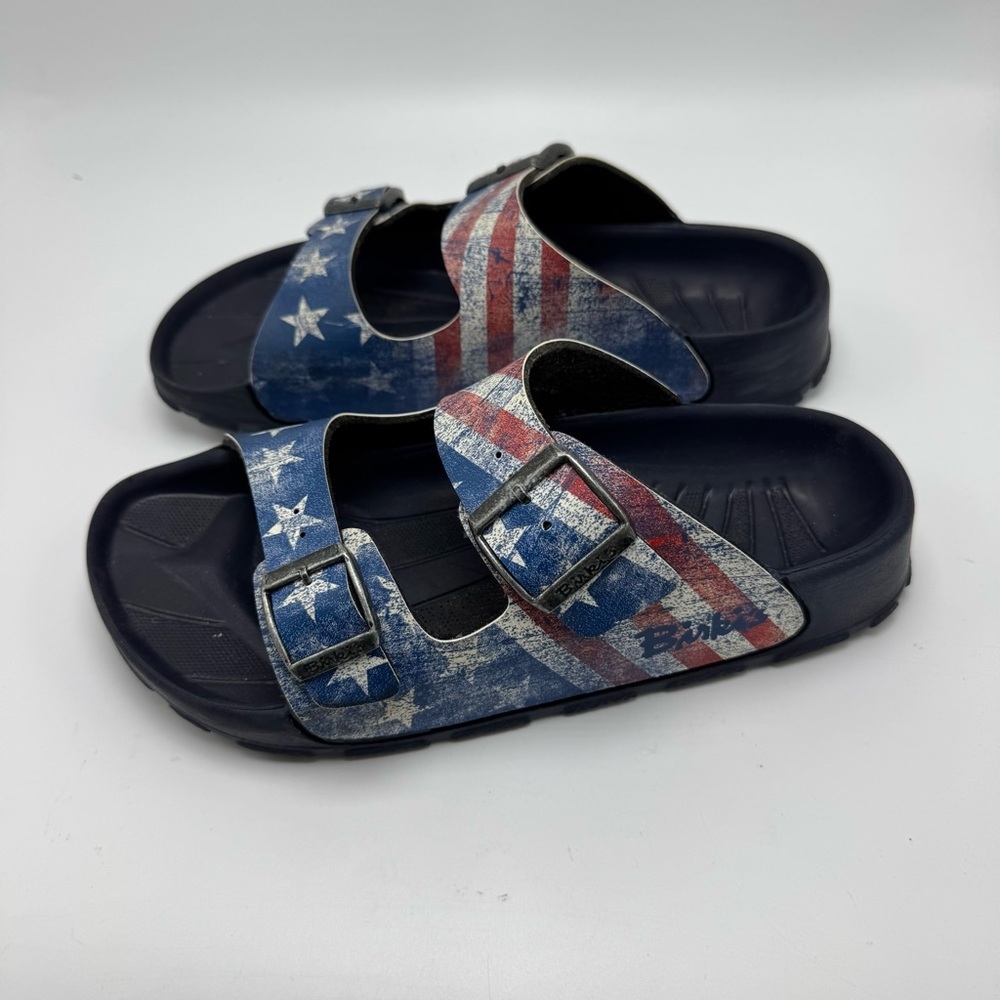 Birkis Birkenstock Patriotic Slide Sandals Size 38 US W 7/7.5 M 5/5.5 Comfort - Picture 6 of 12